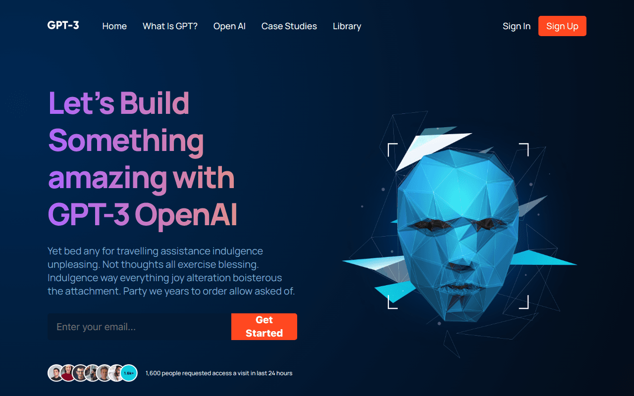 GPT 3 Landing Page